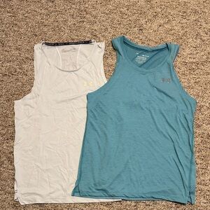 Under Armour Women's Sleeveless Tanks - Teal & White